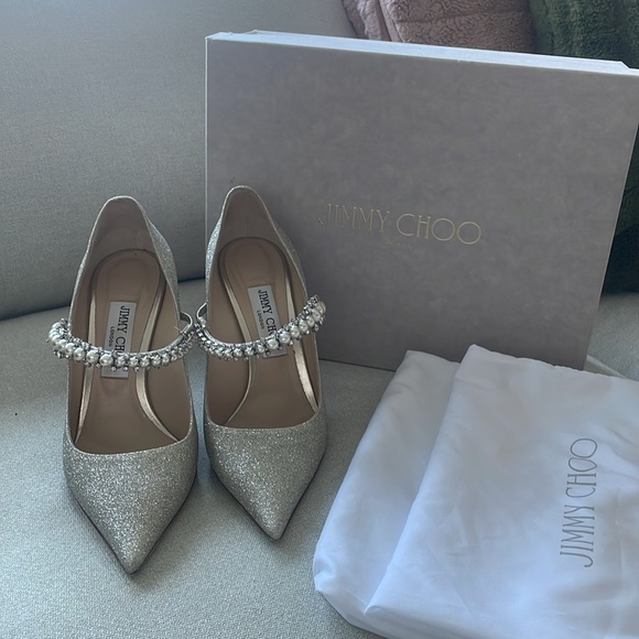 Jimmy Choo Shoes - Jimmy Choo Silver Glitter Heels